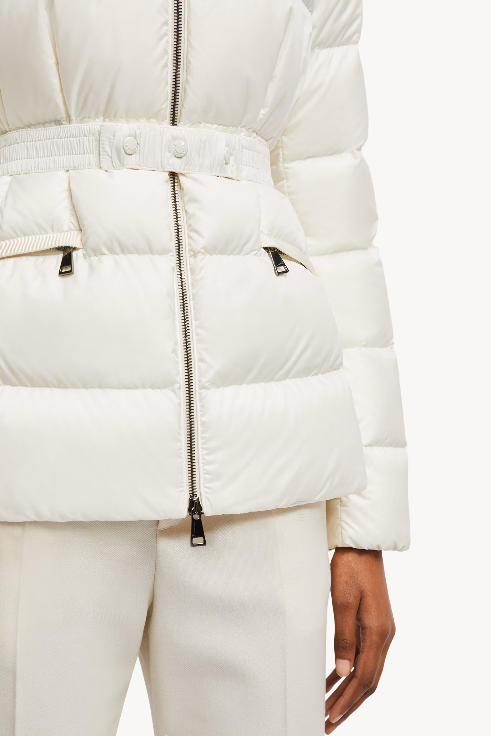 Boed Hooded Shearling-Trimmed Short Down Jacket Women White Moncler 6